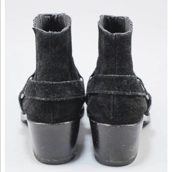 ALL SAINTS BLACK SUEDE ANKLE BOOTIES - Picture 4 of 16